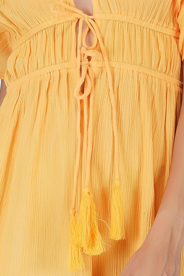 Amber Cotton Crepe Short Dress - Image 5