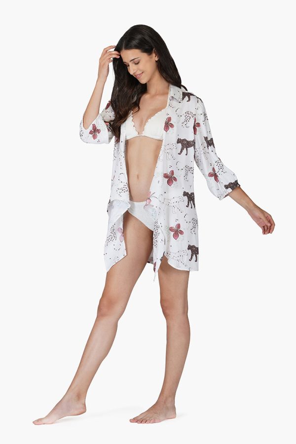 Jaguar Floral Front Tie Cover Up - Image 3