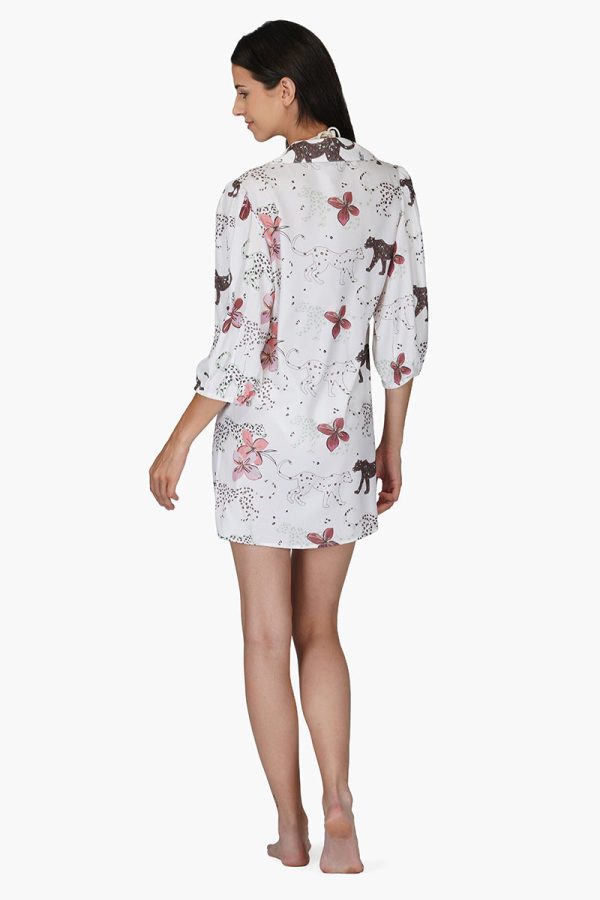 Jaguar Floral Front Tie Cover Up - Image 4
