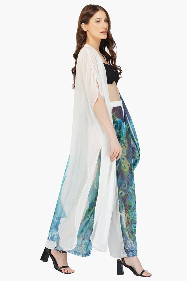 Peacock Chiffon Cover Up Pants - Image 3