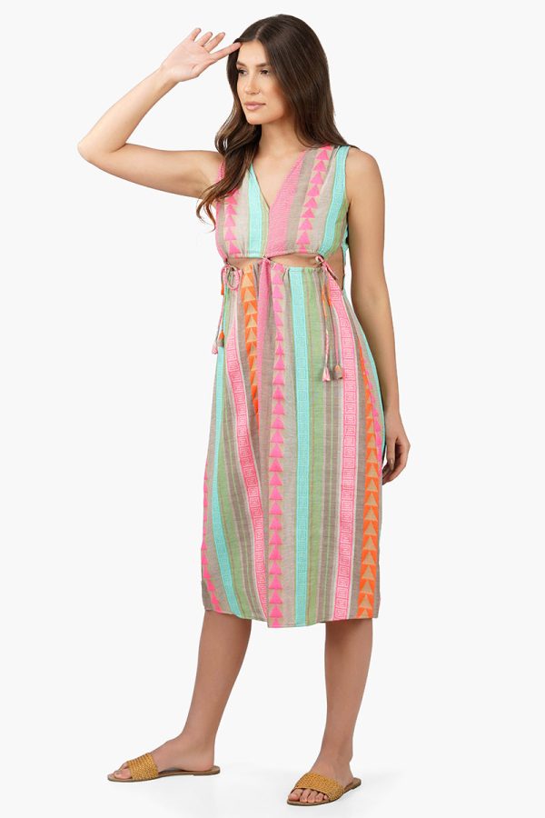Dora Yarn Dyed Striped Midi Dress - Image 2