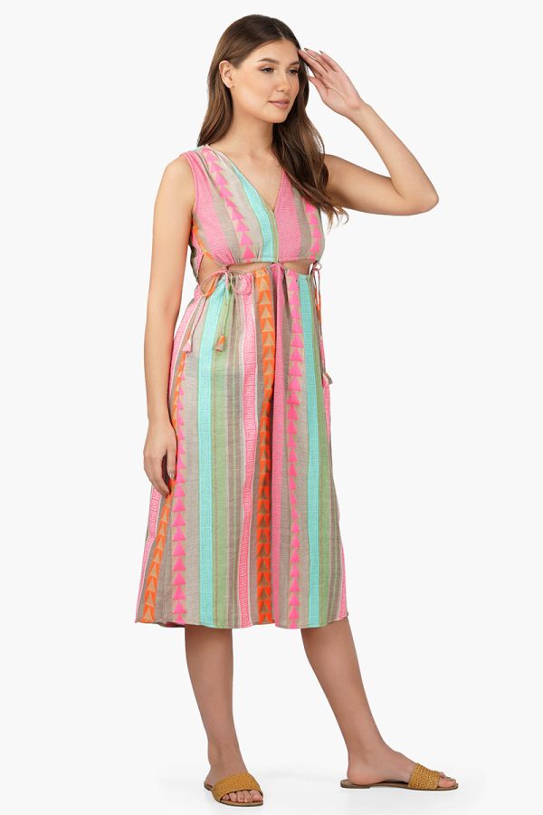 Dora Yarn Dyed Striped Midi Dress - Image 3