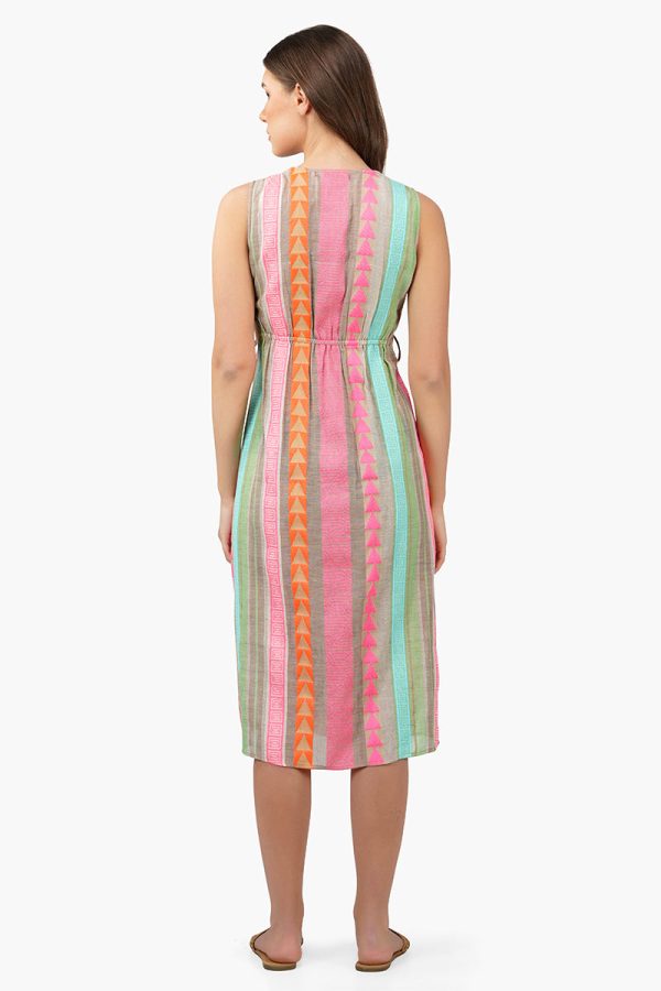 Dora Yarn Dyed Striped Midi Dress - Image 4