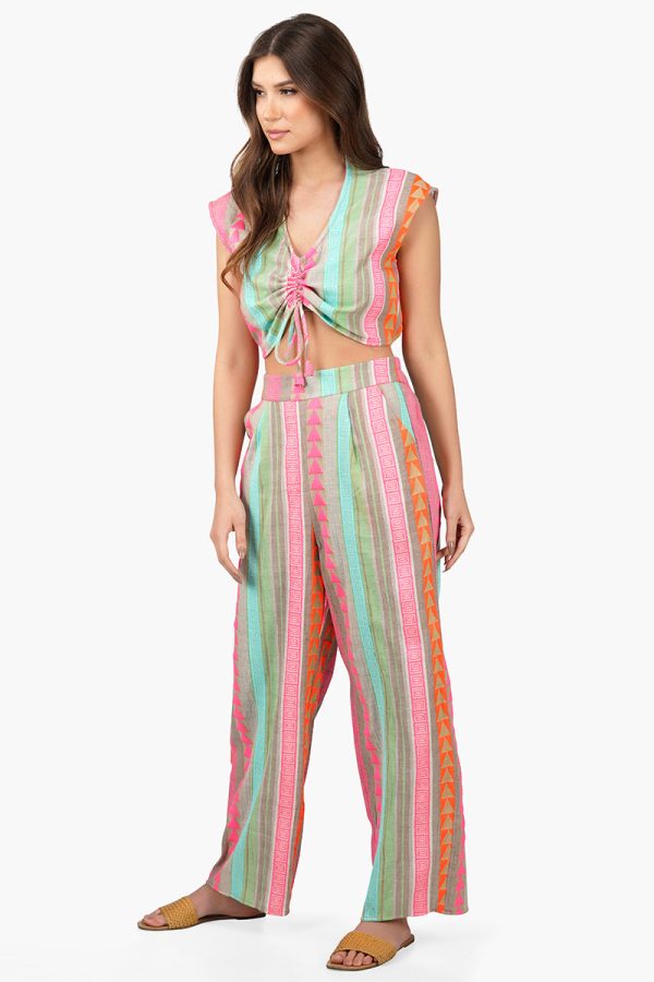 Dora Yarn Dyed Striped Cropped Top - Image 3