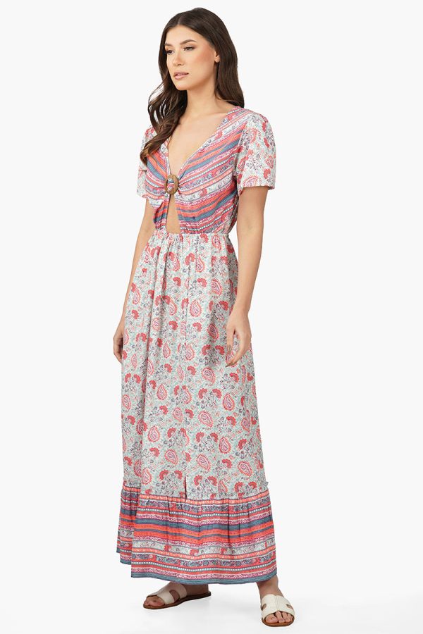 Kira Front Knot Maxi Dress - Image 3