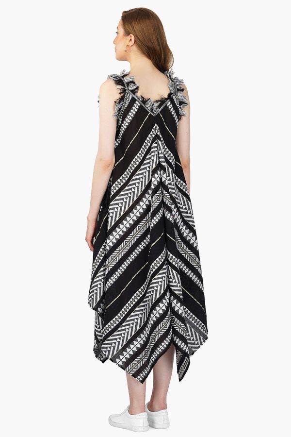 Lori Mexican Striped Hankerchief Hem Dress - Image 4