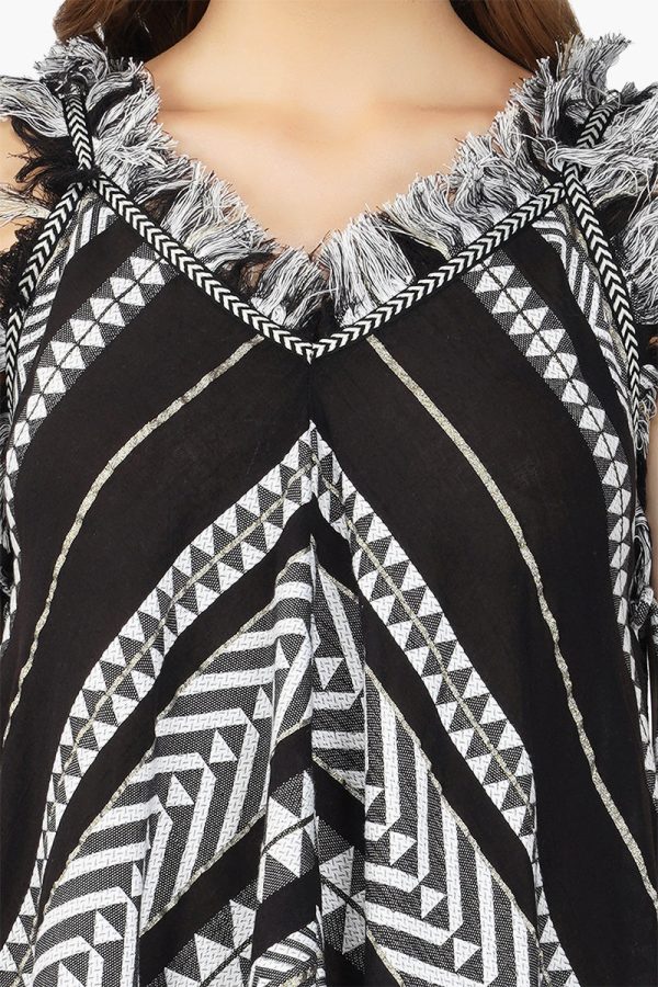 Lori Mexican Striped Hankerchief Hem Dress - Image 5