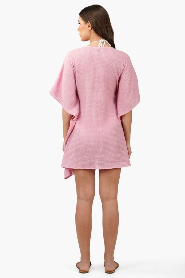 Wild Rose Cotton Lace Cover Up Kaftan - Image 4