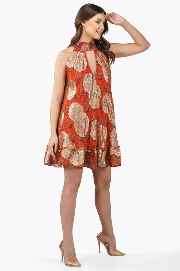 Omnia High Neck Short Dress - Image 2
