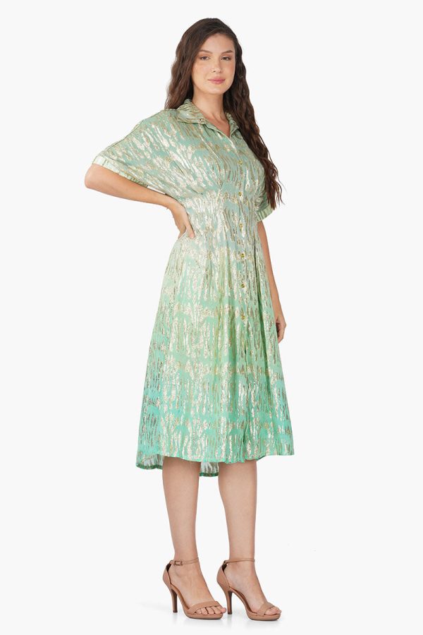 Cora Green Ombray Shirt Dress - Image 2