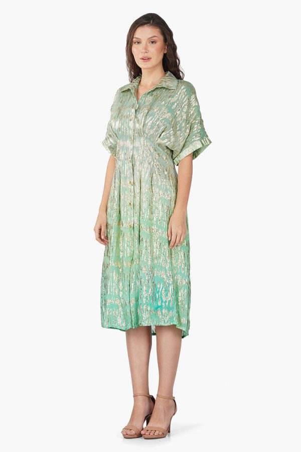Cora Green Ombray Shirt Dress - Image 3