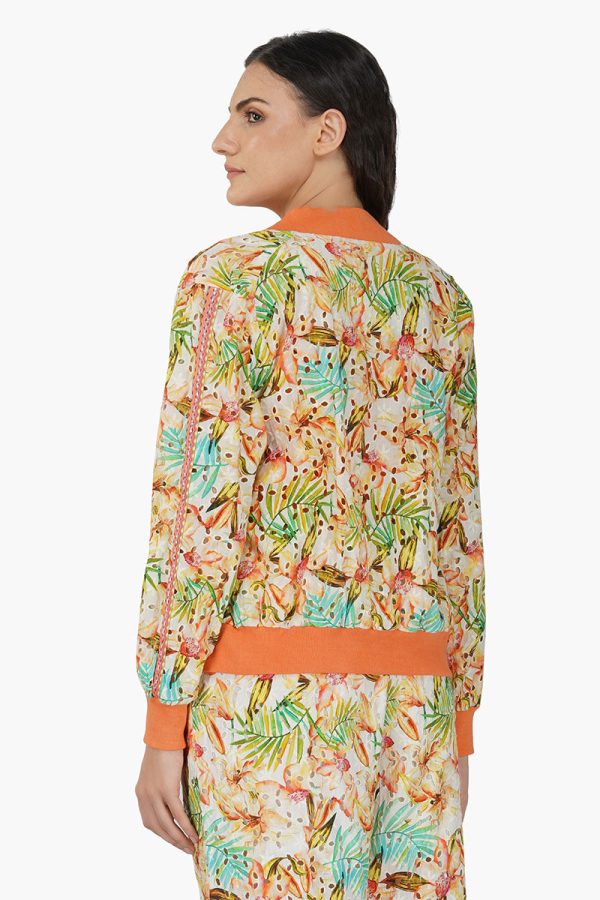 Tangerine Floral Bomber - Image 4
