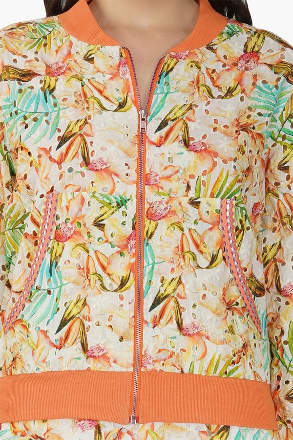Tangerine Floral Bomber - Image 5