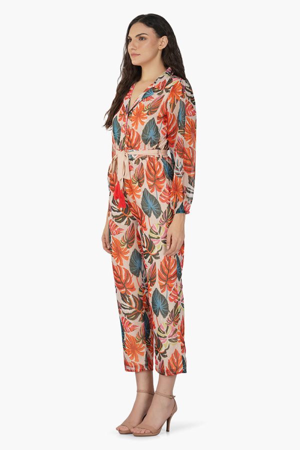 Alisha Leaf Printed Jumpsuit - Image 2