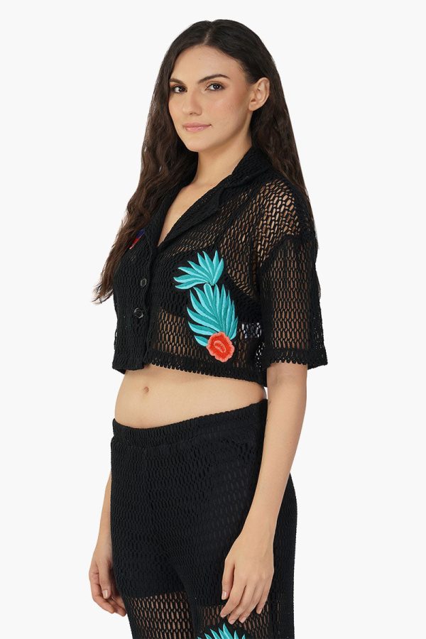 Maison Black Emroiderd Shirt - Image 3