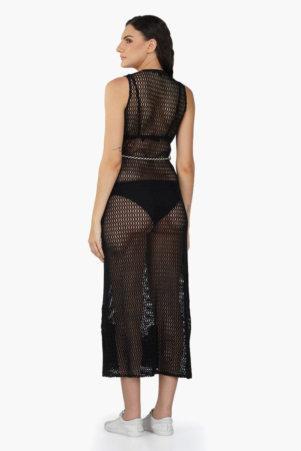 Maison Black Embroidered Shirt Dress - Image 4
