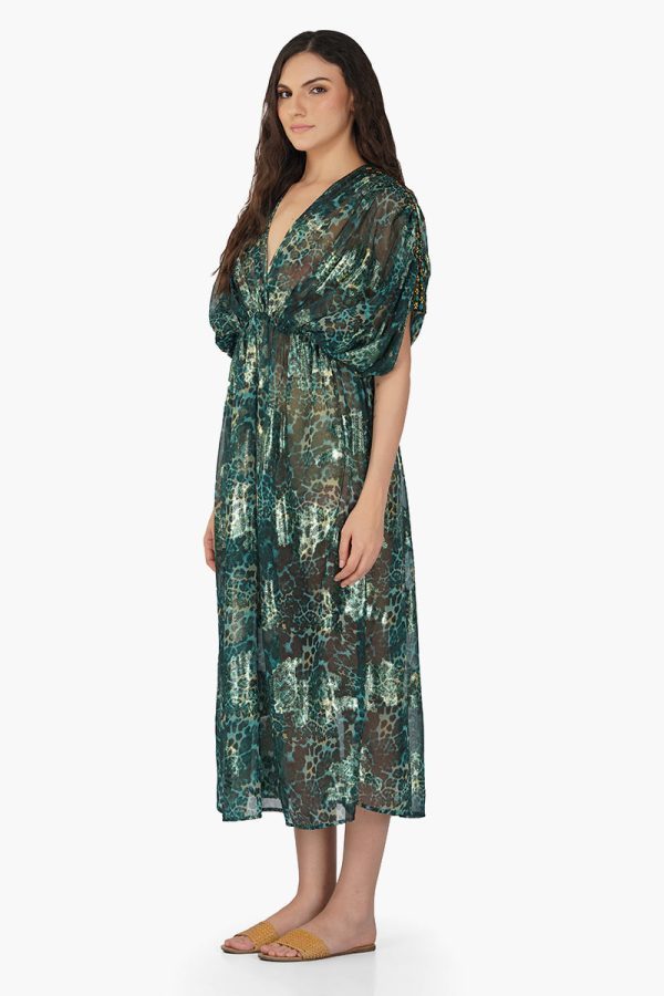 Nevada Tiger Lurex Beach Dress - Image 2