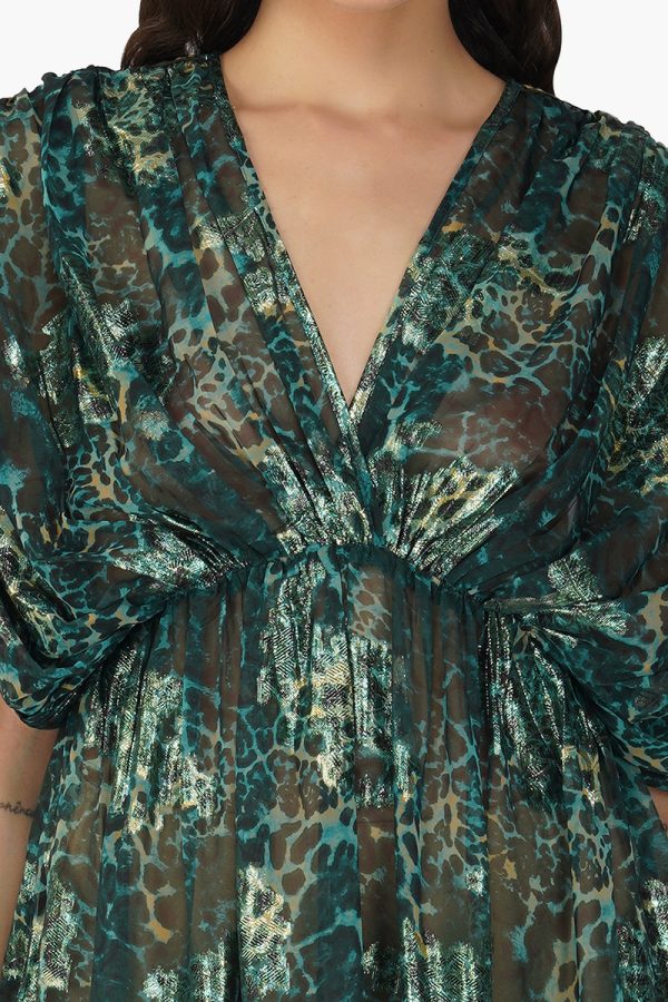 Nevada Tiger Lurex Beach Dress - Image 5