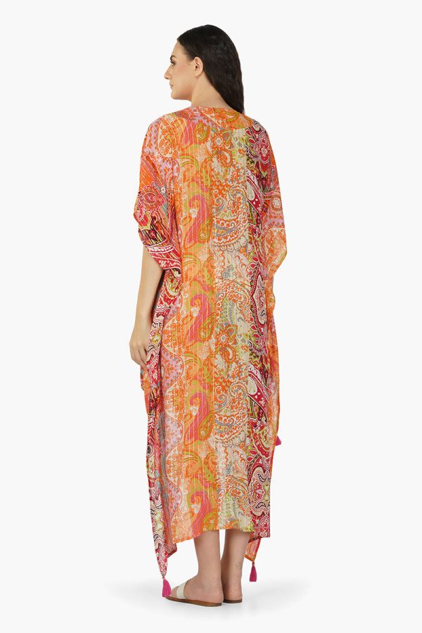 Multi Palm Paisley Stripe Cover Up - Image 4