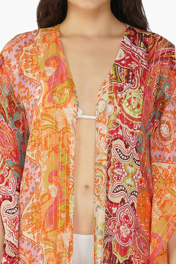 Multi Palm Paisley Stripe Cover Up - Image 5