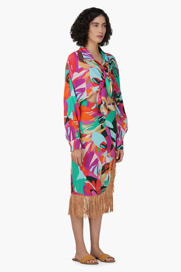 Candy Rose Printed Fringes Skirt - Image 2