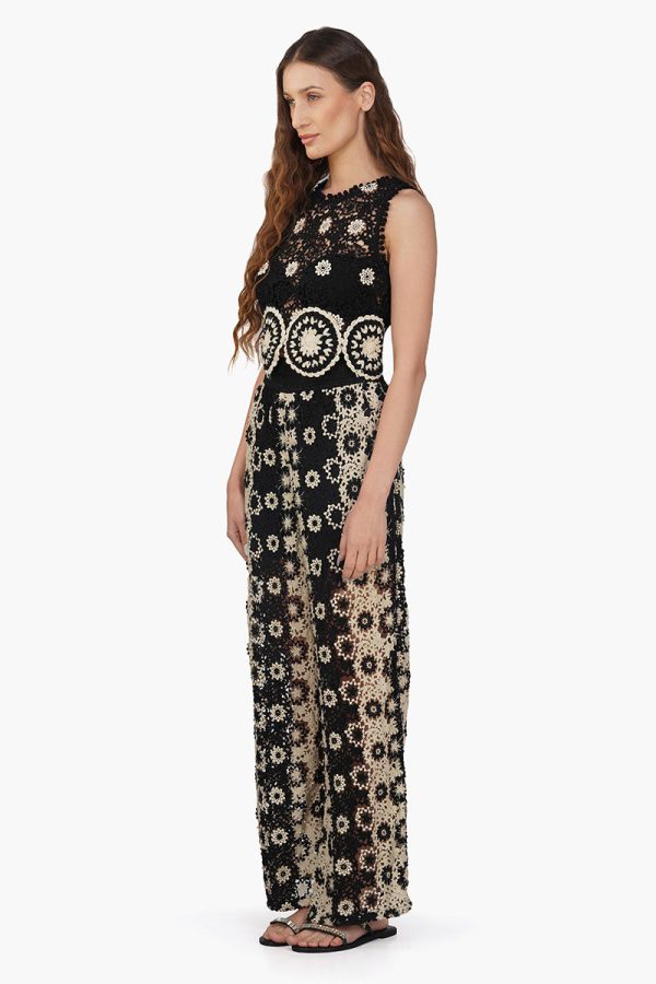 Hippie Crochet Dual Tone Flared Pant - Image 3