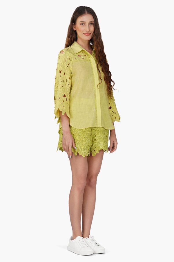Fall For Neon Floral Lace Shirt - Image 2
