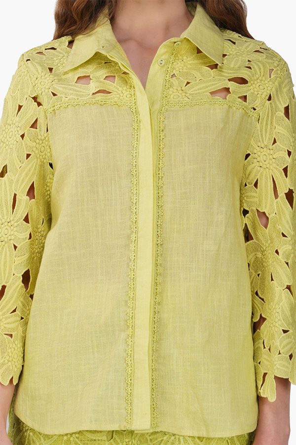 Fall For Neon Floral Lace Shirt - Image 5
