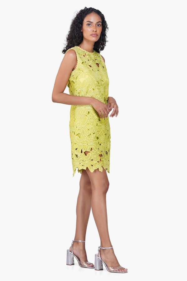 Fall For Neon Floral Lace Short Dress - Image 2