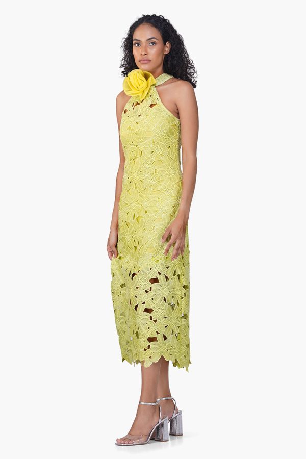Fall For Neon Crosage Floral Halter Dress - Image 3