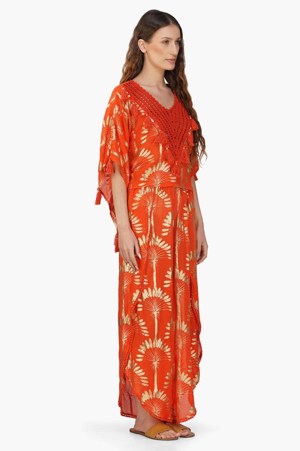 Sunset Palm Foil Wrap Pants - Image 2
