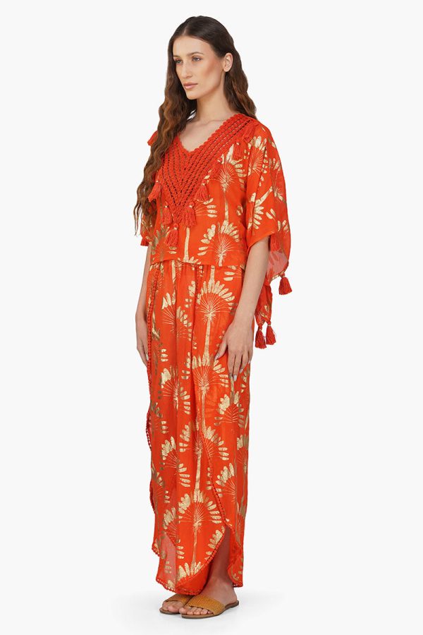 Sunset Palm Foil Wrap Pants - Image 3