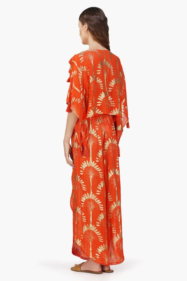 Sunset Palm Foil Wrap Pants - Image 4