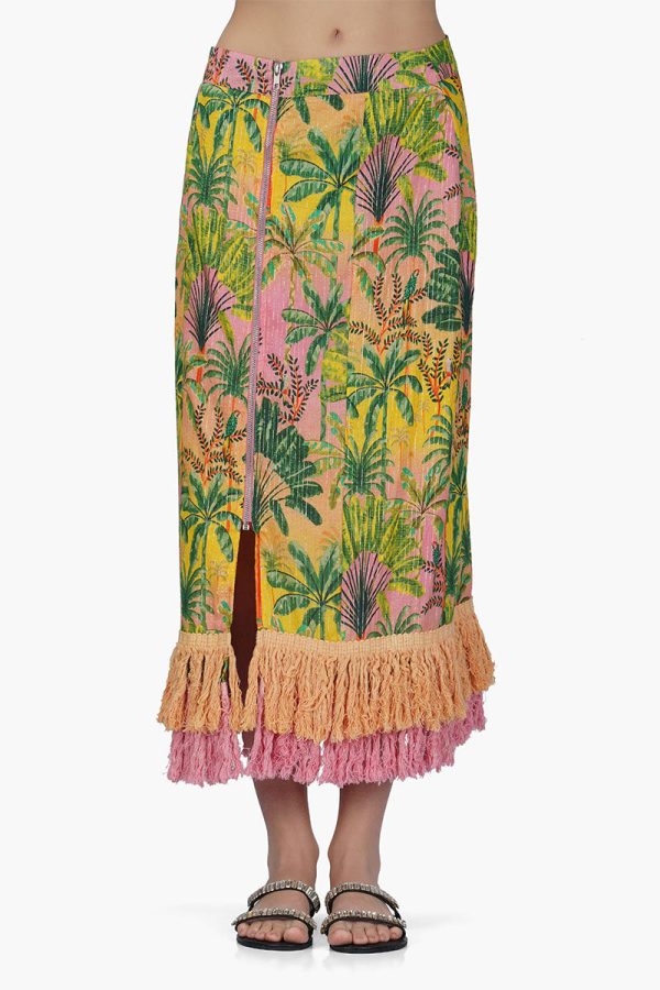 Endless Summer Printed Fringes Skirt - Image 2