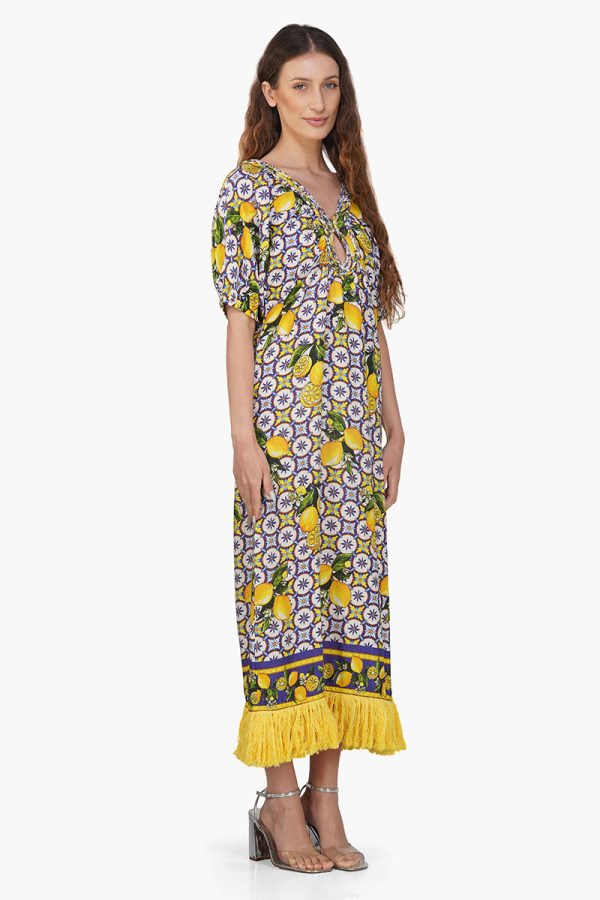 Citrus Lemon Printed Dress - Image 3