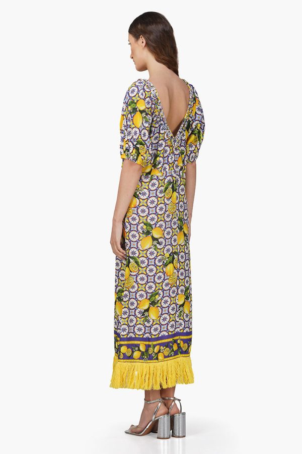 Citrus Lemon Printed Dress - Image 5