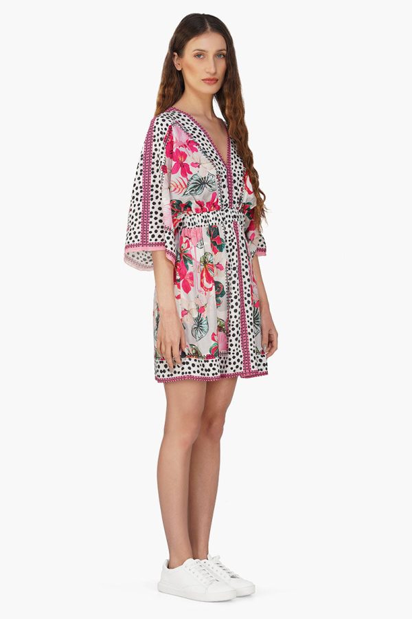 Flamingo Paradise Short Kaftan Dress - Image 3