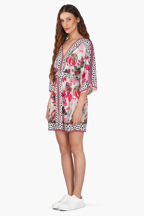 Flamingo Paradise Short Kaftan Dress - Image 4