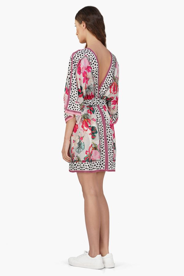Flamingo Paradise Short Kaftan Dress - Image 5