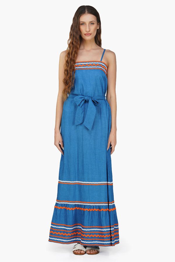Azure Blue Rick-Rack Maxi Dress - Image 2