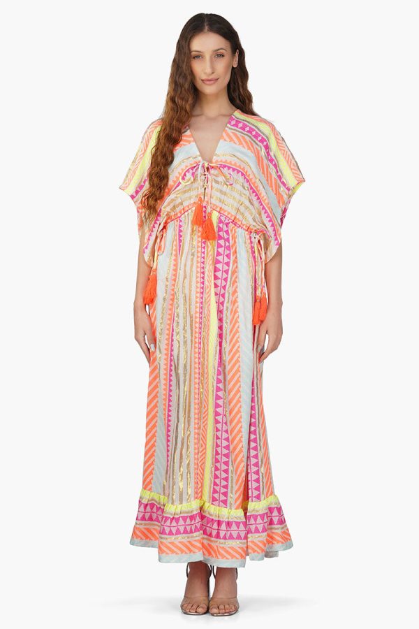 Fluorescent Striped Maxi Dress - Image 2