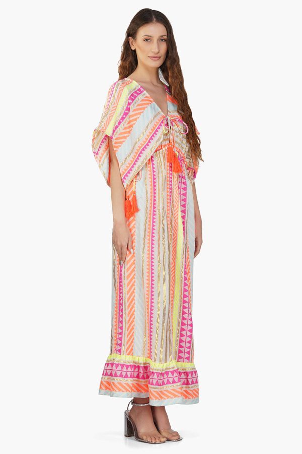 Fluorescent Striped Maxi Dress - Image 3