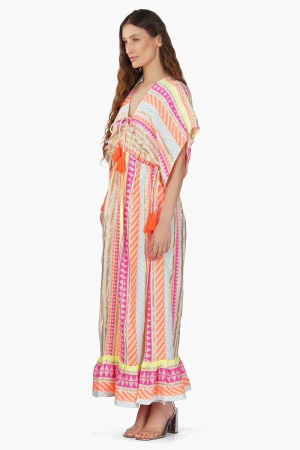 Fluorescent Striped Maxi Dress - Image 4
