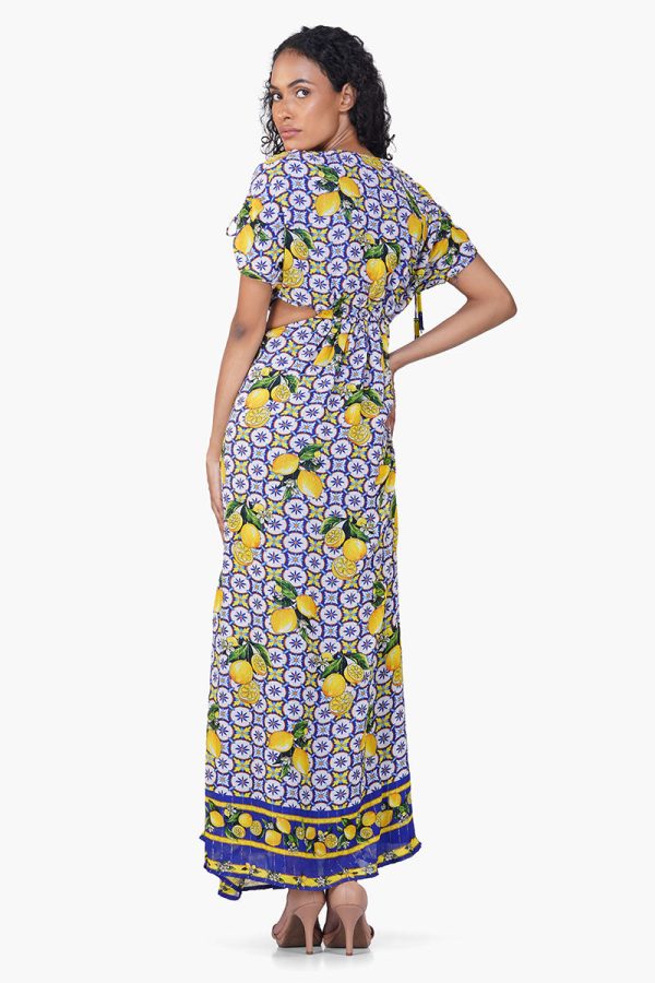 Citrus Lemon Lurex Print Dress - Image 4
