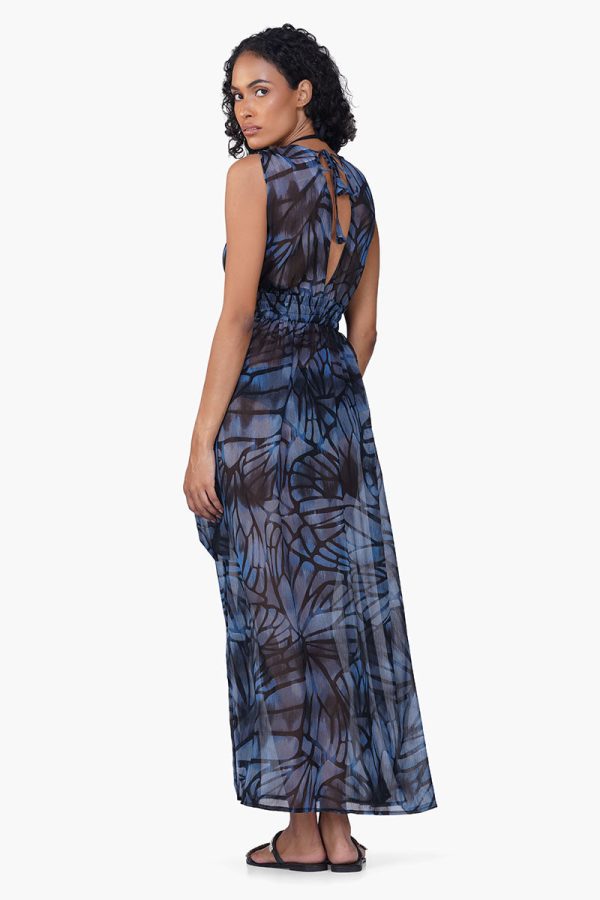 Blue Morpho Printed Cover Up Dress - Image 4