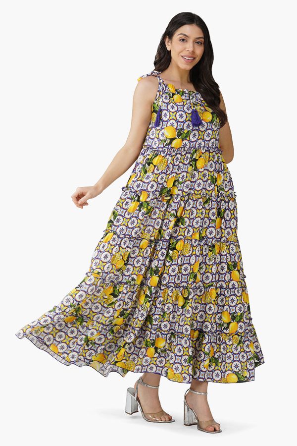 Citrus Lemon Maxi Dress - Image 2