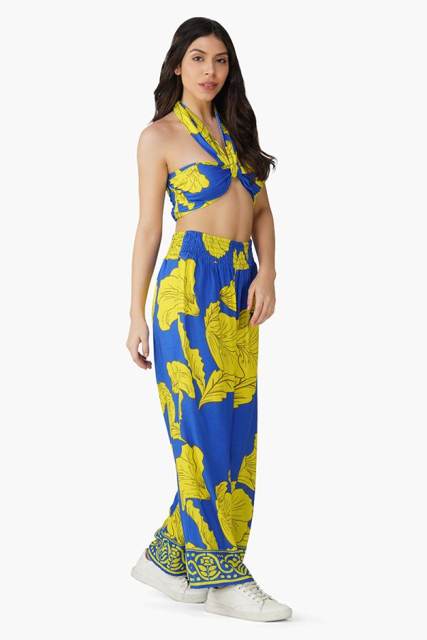 Yellow Daze Printed Halter Top - Image 2