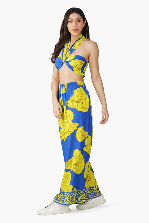 Yellow Daze Printed Halter Top - Image 3