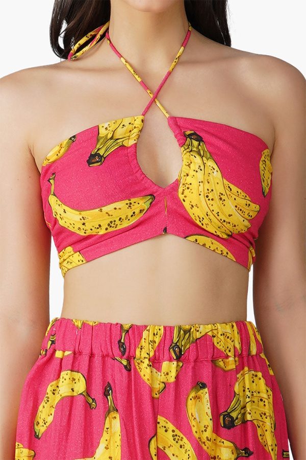 Just Bananas Pink Halter Top - Image 5