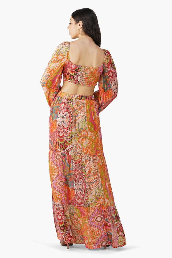 Multi Palm Paisley Front Tie Top - Image 4